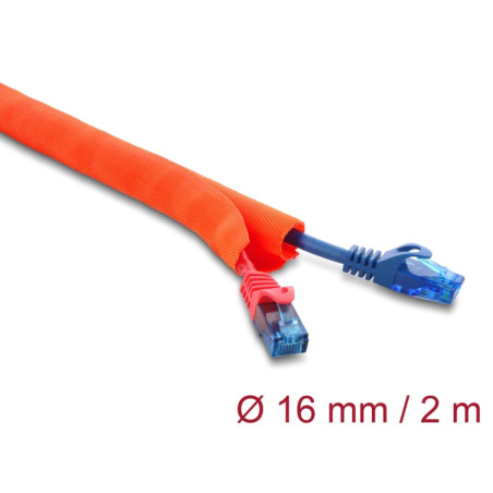 Delock Kabelschutzschlauch selbstschließend 2 m x 16 mm orange