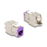 Delock Keystone Modul RJ45 Buchse zu LSA Cat.6A werkzeugfrei violett Set 10 Stück
