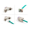 Delock Keystone Modul RJ45 Buchse zu LSA Cat.6A werkzeugfrei violett Set 10 Stück