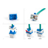 Delock Keystone Modul RJ45 Buchse zu LSA Cat.6A werkzeugfrei mit blauen Drehverschluss
