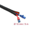 Delock Kabelschutzschlauch mit orangener Verschleißanzeige selbstschließend doppellagig 5 m x 10 mm schwarz