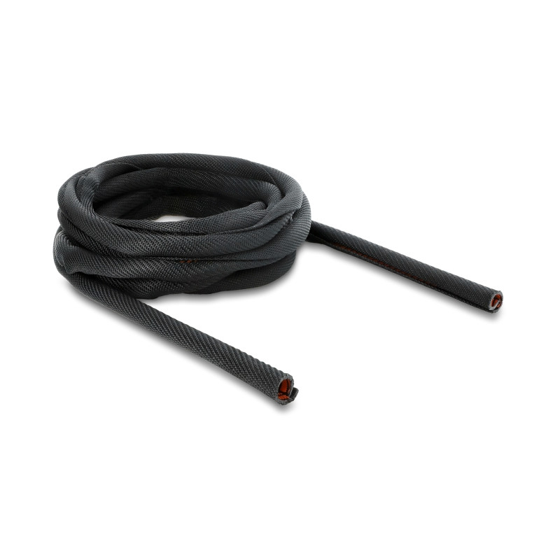Delock Kabelschutzschlauch mit orangener Verschleißanzeige selbstschließend doppellagig 5 m x 10 mm schwarz