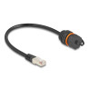 Delock Kabel RJ45 Stecker zu RJ45 Buchse Cat.6A zum Einbau mit M20 Gewinde und Verschlusskappe IP68 staub- und wasserdicht 25 cm