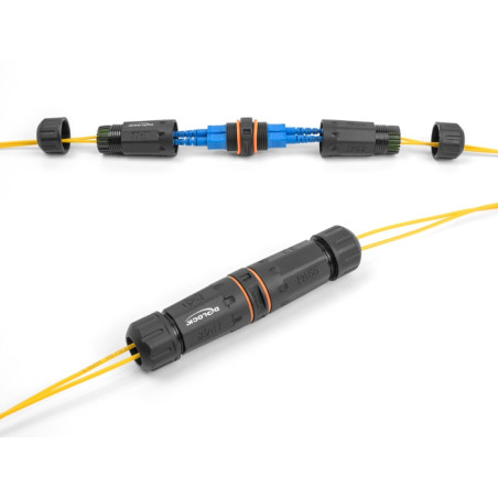 Delock LWL Kabelverbinder SC Duplex Buchse zu SC Duplex Buchse APC mit M20 Gewinde IP68 staub- und wasserdicht
