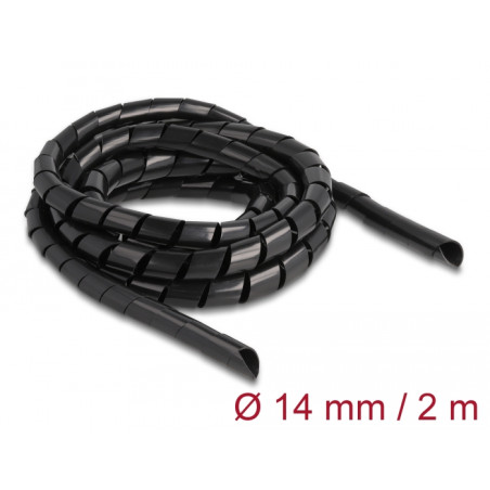 Delock Spiralschlauch flexibel 2 m x 14 mm schwarz
