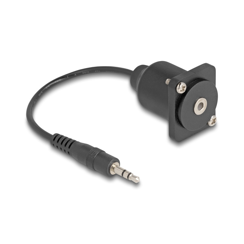 Delock D-Typ Kabel 3,5 mm 3 Pin Klinkenstecker zu Buchse schwarz 20 cm