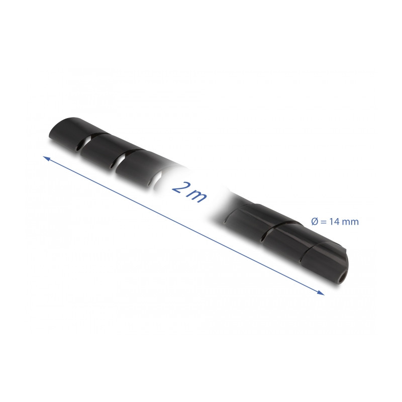 Delock Spiralschlauch flexibel 2 m x 14 mm schwarz