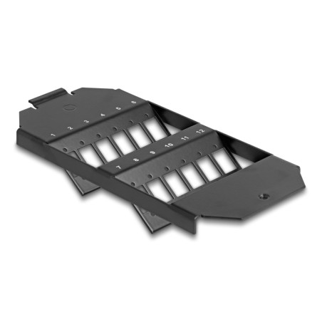 Delock LWL Halterung für Bodentank 12 Port für SC Simplex / LC Duplex Kupplungen schwarz