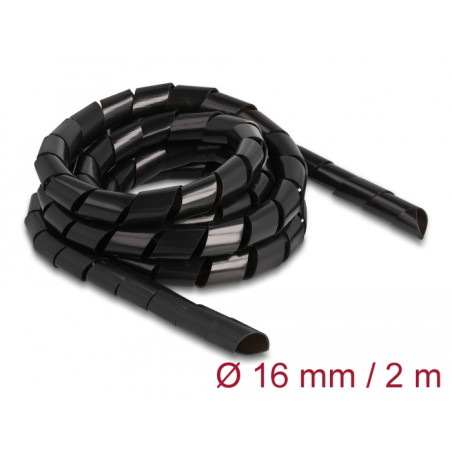 Delock Spiralschlauch flexibel 2 m x 16 mm schwarz