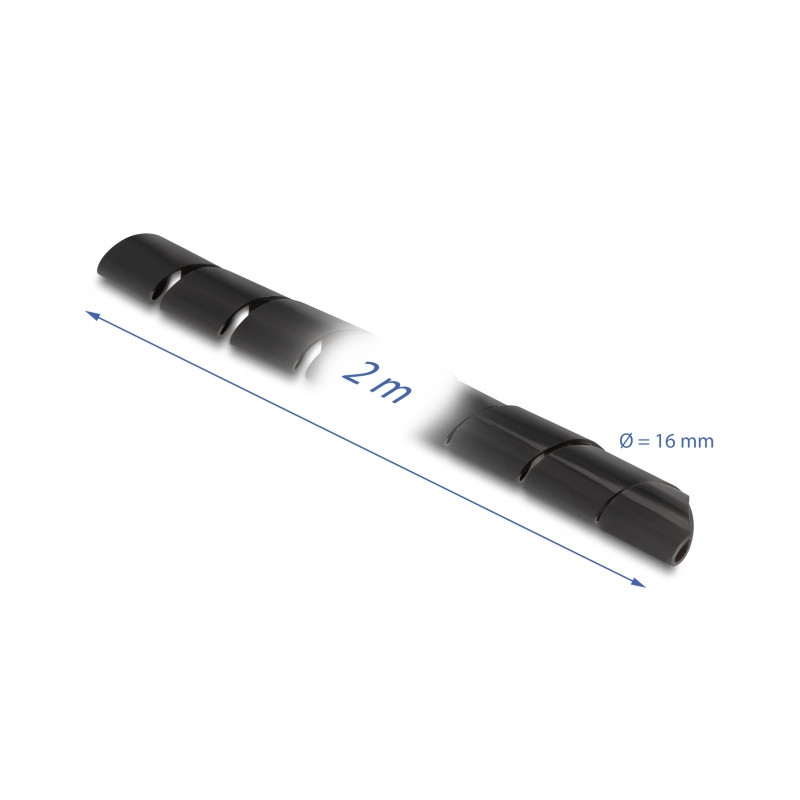 Delock Spiralschlauch flexibel 2 m x 16 mm schwarz