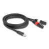 Delock Adapterkabel RJ45 Stecker zu 2 x XLR 3 Pin Buchse schwarz 2 m