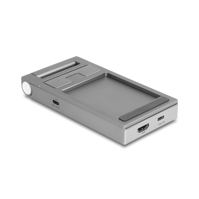 Delock Tablet und Notebook Dockingstation 4K mit integrierter Halterung - HDMI / USB / Hub / SD / Micro SD / PD 3.0 - klappbar