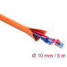 Delock Kabelschutzschlauch mit schwarzer Verschleißanzeige selbstschließend doppellagig 5 m x 10 mm orange
