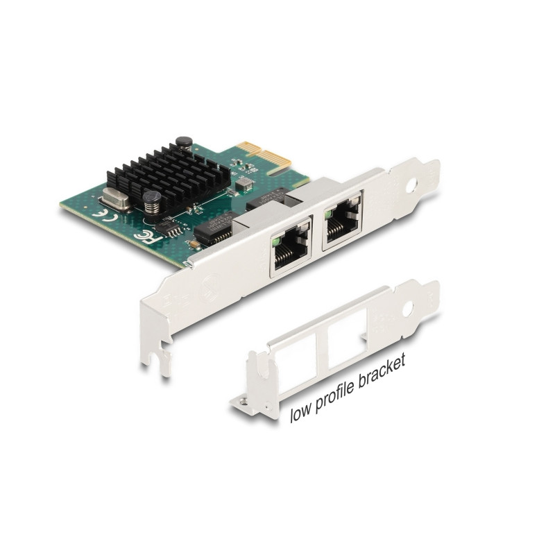 Delock PCI Express x1 Netzwerkkarte Gigabit LAN 2 x RJ45 BCM