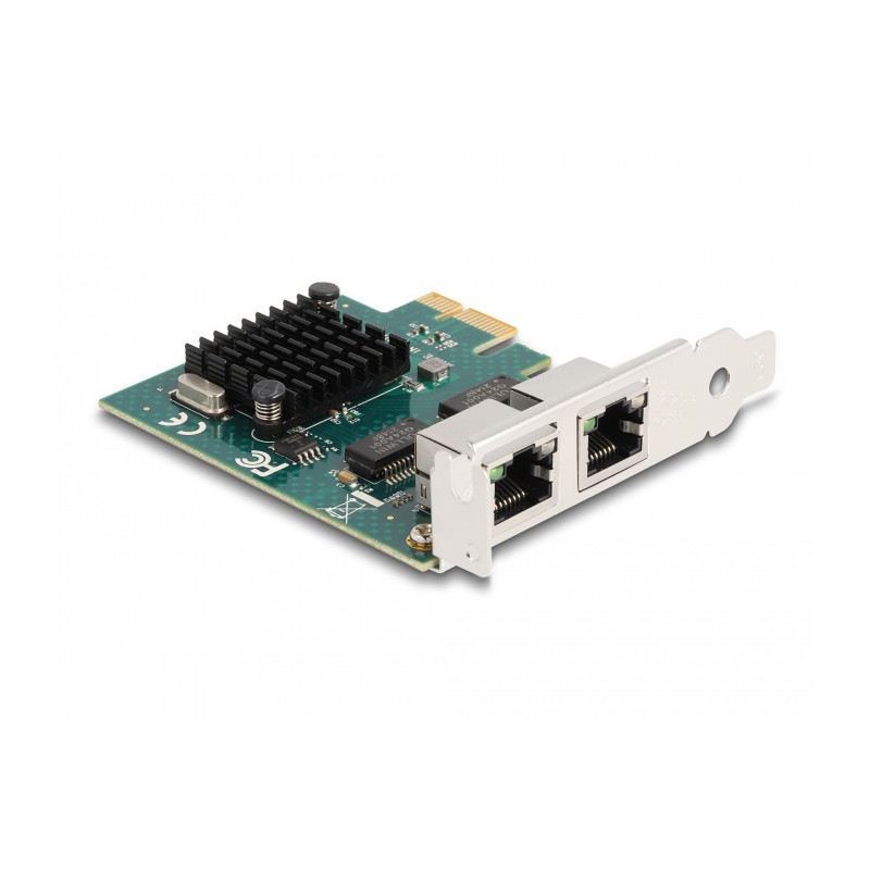 Delock PCI Express x1 Netzwerkkarte Gigabit LAN 2 x RJ45 BCM
