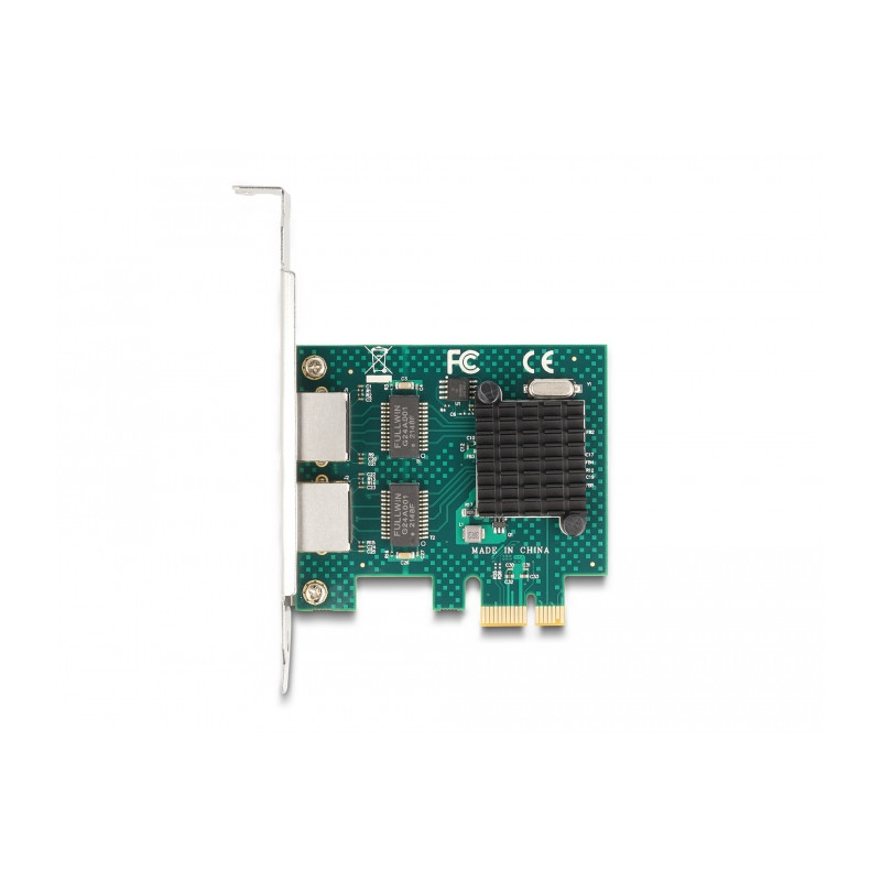 Delock PCI Express x1 Netzwerkkarte Gigabit LAN 2 x RJ45 BCM
