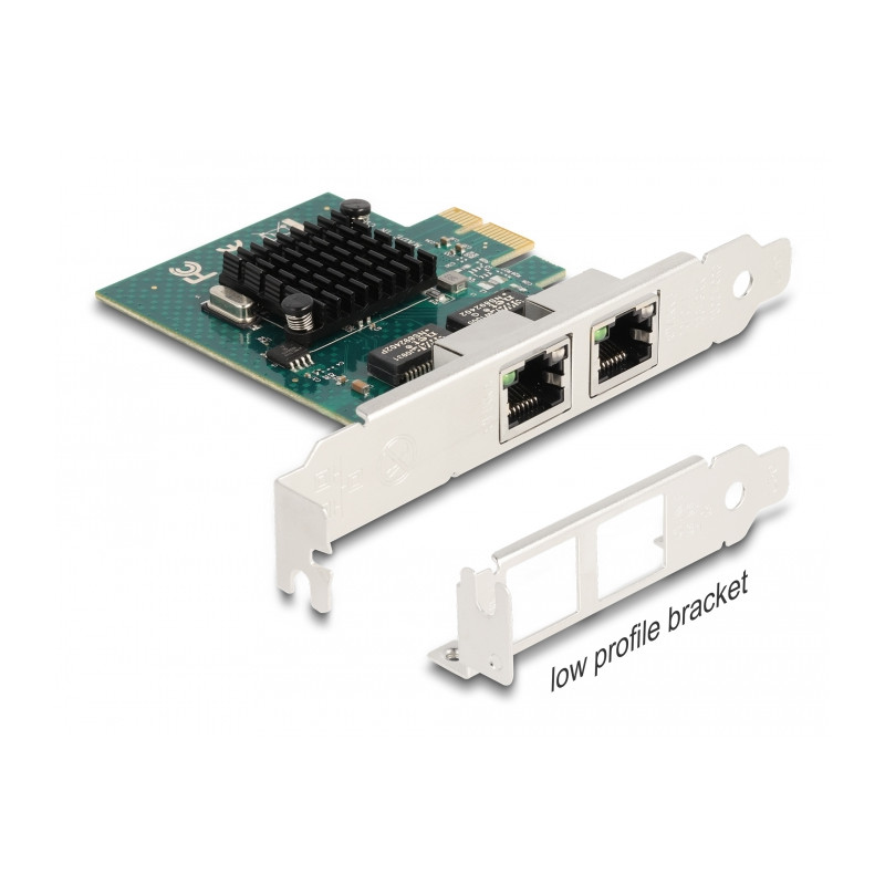 Delock PCI Express x1 Netzwerkkarte Gigabit LAN 2 x RJ45 BCM