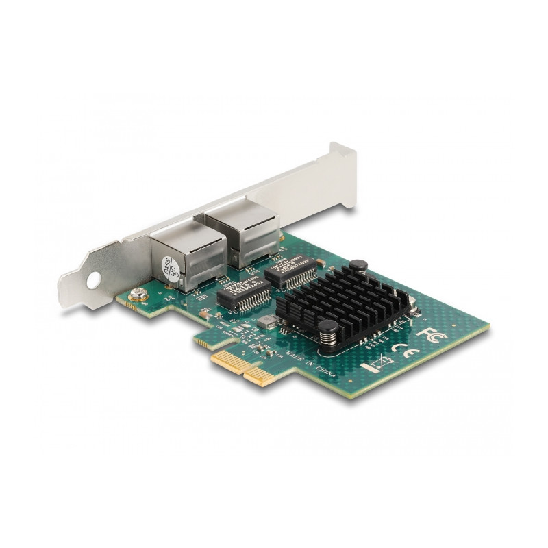 Delock PCI Express x1 Netzwerkkarte Gigabit LAN 2 x RJ45 BCM