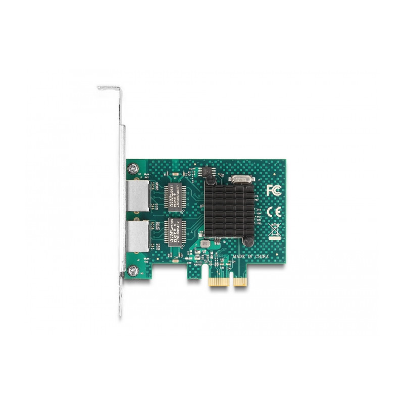 Delock PCI Express x1 Netzwerkkarte Gigabit LAN 2 x RJ45 BCM