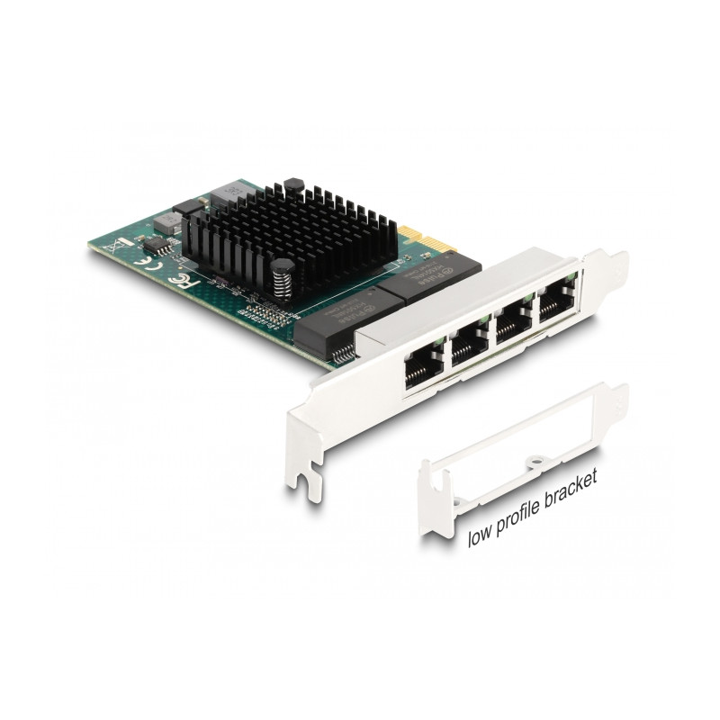 Delock PCI Express x1 Netzwerkkarte Gigabit LAN 4 x RJ45 BCM