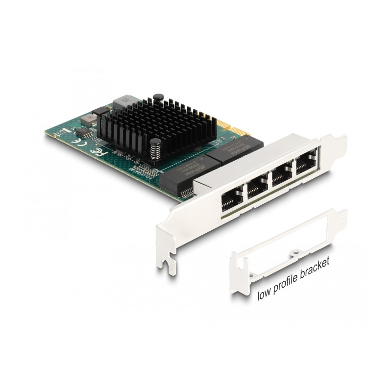Delock PCI Express x4 Netzwerkkarte Gigabit LAN 4 x RJ45 BCM