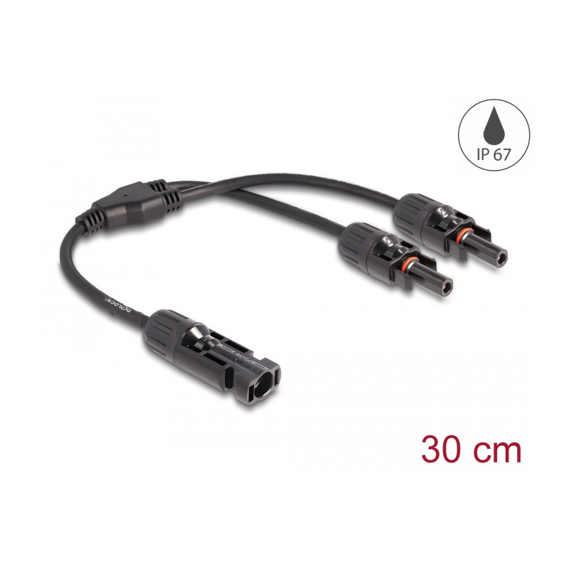 Delock DL4 Solar Splitter Kabel 1 x Stecker zu 2 x Buchse 30 cm schwarz