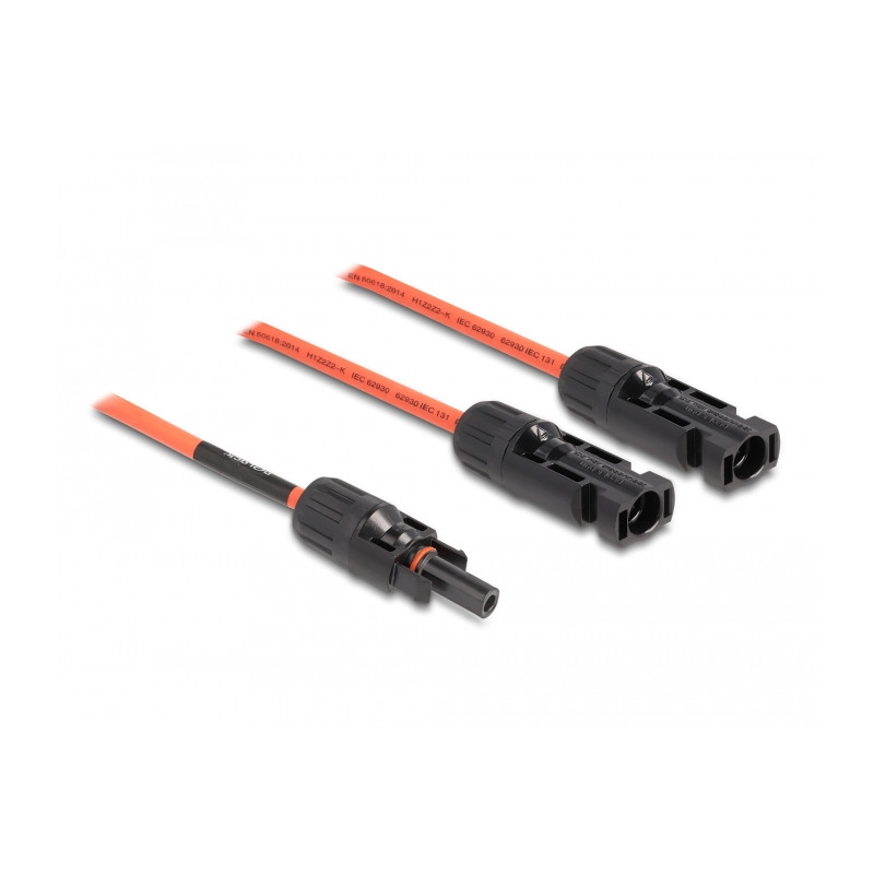 Delock DL4 Solar Splitter Kabel 1 x Buchse zu 2 x Stecker 30 cm rot