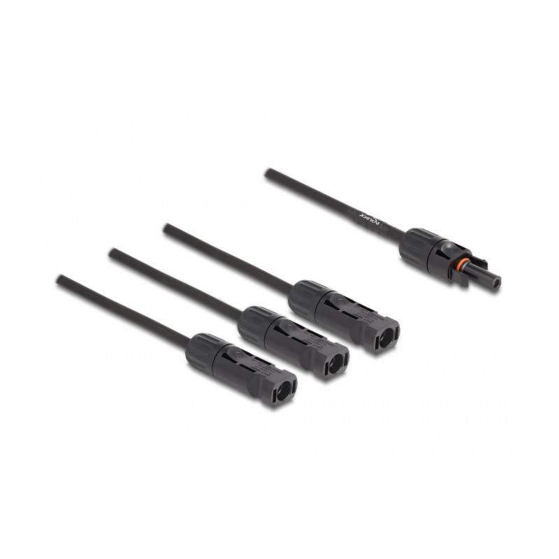 Delock DL4 Solar Splitter Kabel 1 x Buchse zu 3 x Stecker 35 cm schwarz