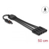 Delock DL4 Solar Splitter Kabel 1 x Buchse zu 4 x Stecker 50 cm schwarz