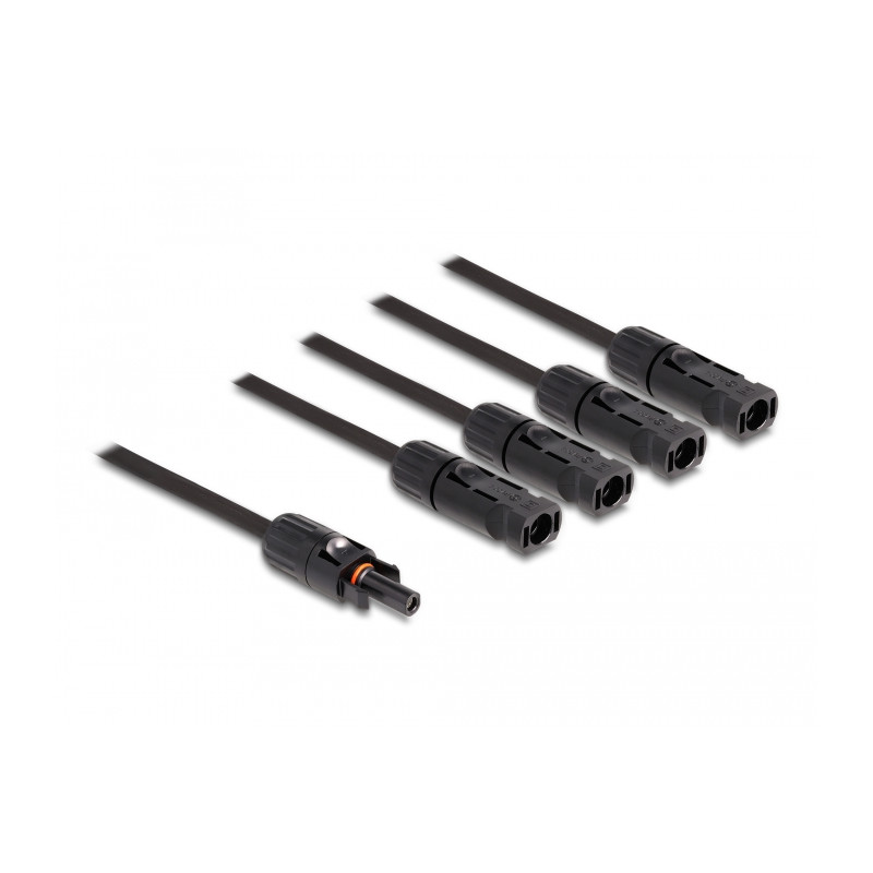 Delock DL4 Solar Splitter Kabel 1 x Buchse zu 4 x Stecker 50 cm schwarz