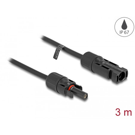 Delock DL4 Solar Kabel 4 mm² Stecker zu Buchse 3 m schwarz