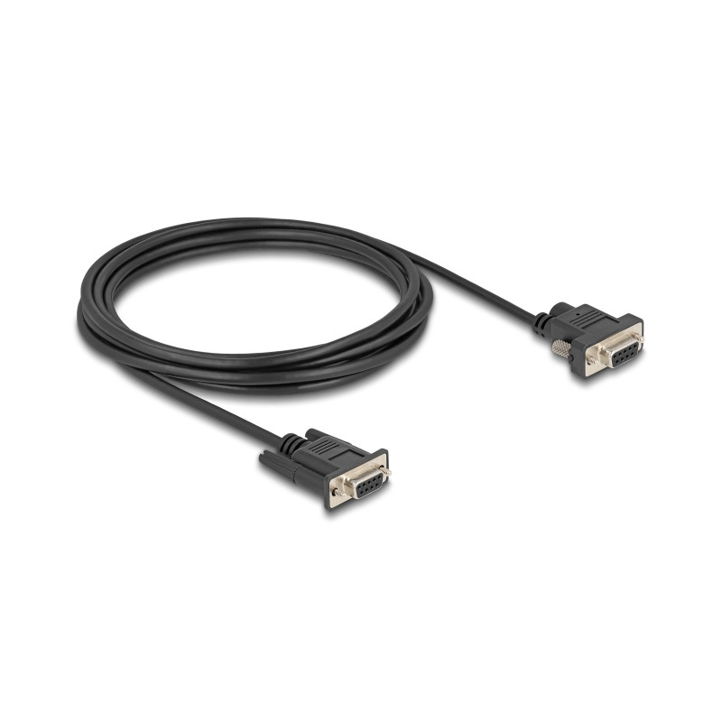 Delock Seriell Kabel RS-232 D-Sub9 Buchse zu D-Sub9 Buchse Stromanschluss an Pin 9 3 m