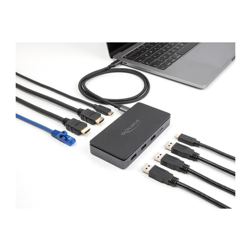 Delock USB Type-C™ Dockingstation 4K - Dual HDMI MST / USB / Gigabit LAN / PD 3.0 85 W