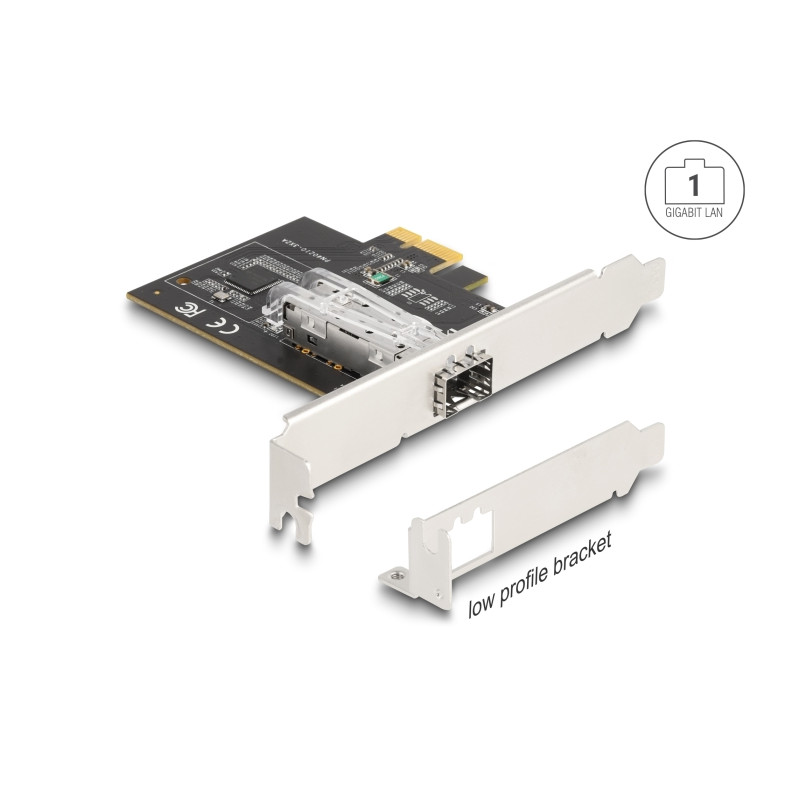 Delock PCI Express x1 Netzwerkkarte Gigabit LAN 1 x SFP i210