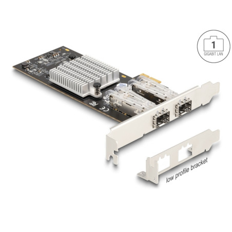 Delock PCI Express x1 Netzwerkkarte Gigabit LAN 2 x SFP i350