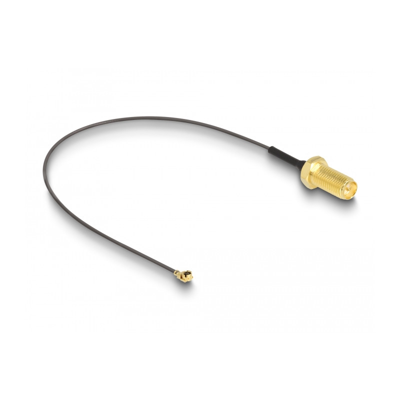 Delock Antennenkabel RP-SMA Buchse zum Einbau zu I-PEX Inc., MHF® I Stecker 1.13 20 cm Gewindelänge 10 mm 6 GHz