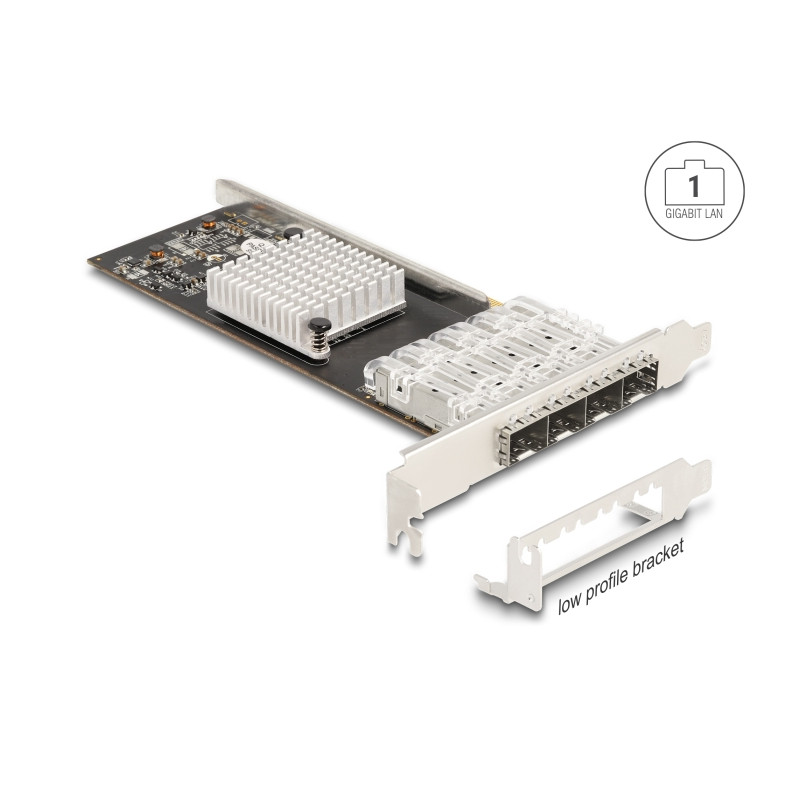 Delock PCI Express x4 Netzwerkkarte Gigabit LAN 4 x SFP i350