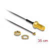 Delock Antennenkabel RP-SMA Buchse zum Einbau zu I-PEX Inc., MHF® I Stecker 1.13 35 cm Gewindelänge 10 mm 6 GHz