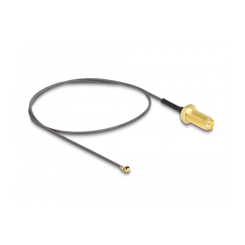 Delock Antennenkabel RP-SMA Buchse zum Einbau zu I-PEX Inc., MHF® I Stecker 1.13 35 cm Gewindelänge 10 mm 6 GHz