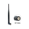Delock WLAN 802.11 b/g/n Antenne RP-SMA Stecker 5 dBi omnidirektional mit Kippgelenk schwarz