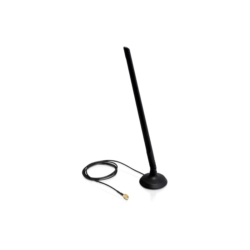 Delock WLAN 802.11 b/g/n Antenne RP-SMA 7 dBi omnidirektional Gelenk mit magnetischem Standfuß