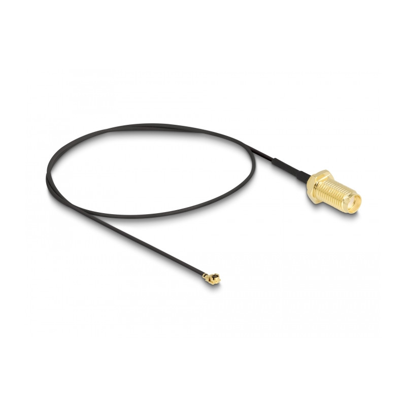 Delock Antennenkabel SMA Buchse zum Einbau zu I-PEX Inc., MHF® I Stecker 1.13 35 cm Gewindelänge 10 mm