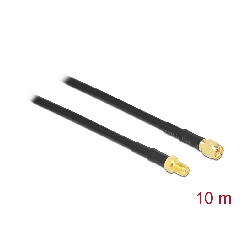 Delock Antennenkabel SMA Stecker - SMA Buchse CFD/RF200 10 m low loss