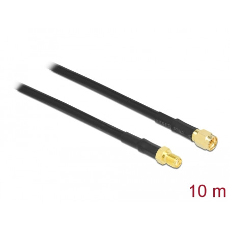 Delock Antennenkabel SMA Stecker - SMA Buchse CFD/RF200 10 m low loss