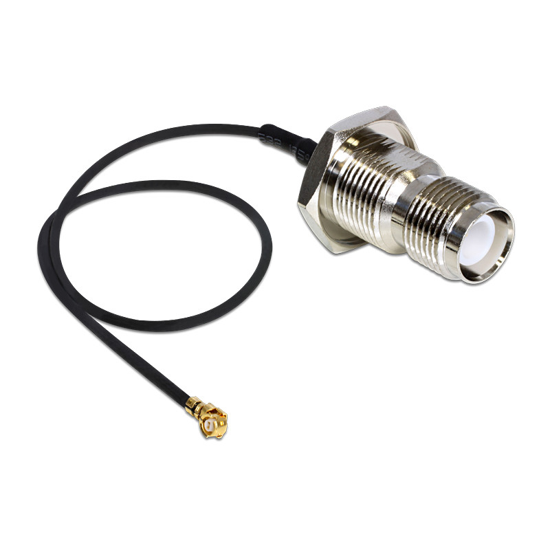 Delock Antennenkabel RP-TNC Buchse zum Einbau zu I-PEX Inc., MHF® I Stecker 1.37 20 cm spritzwassergeschützt
