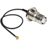 Delock Antennenkabel RP-TNC Buchse zum Einbau zu I-PEX Inc., MHF® I Stecker 1.37 20 cm spritzwassergeschützt