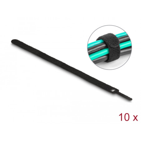 Delock Klett-Kabelbinder L 250 x B 12 mm schwarz 10 Stück