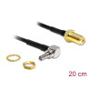 Delock Antennenkabel SMA Buchse zum Einbau - CRC-9 90° Stecker 200 mm