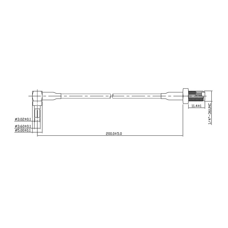 Delock Antennenkabel SMA Buchse zum Einbau - CRC-9 90° Stecker 200 mm