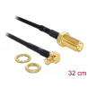 Delock Antennenkabel RP-SMA Buchse zum Einbau zu MCX Stecker 90° 320 mm